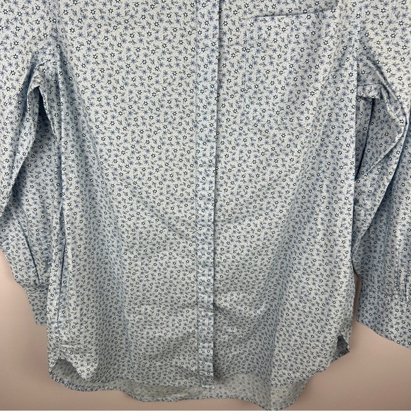 Lands’ End Blue Ditsy Floral Tunic Blouse with Side Pockets Large - Picture 4 of 15